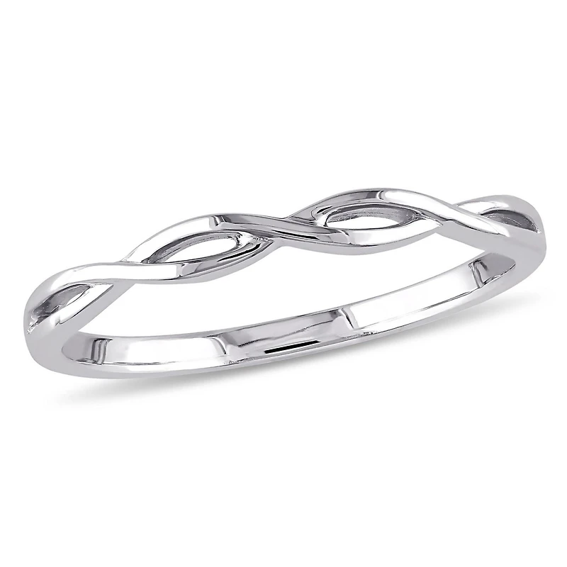 Asteria 10 K White Gold Infinity Wedding Band