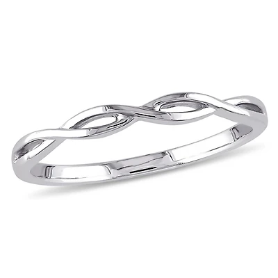 Asteria 10 K White Gold Infinity Wedding Band