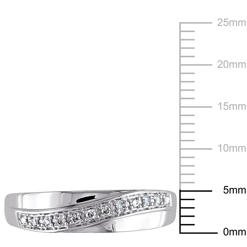 Bague Miabella pour hommes avec diamants 1/10 CT point total en or blanc 10k