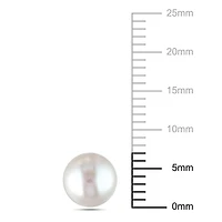 Boucles d'oreille Miabella avec perles d'eau douce cultivées 6-7mm en or blanc 14K