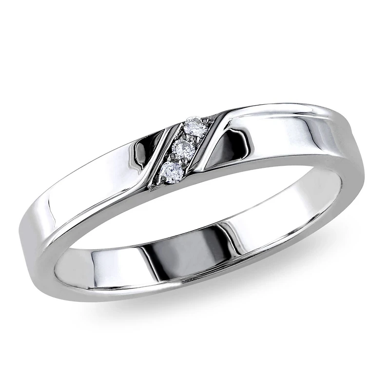 Miabella Diamond-Accent Sterling Silver Men's Band