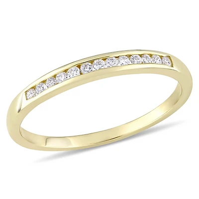 Miabella 1/8 Carat T.W. Diamond 10 K Yellow Gold Semi-Eternity Ring