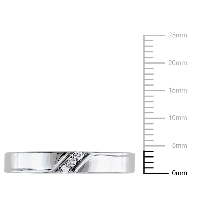 Miabella Diamond-Accent Sterling Silver Men's Band