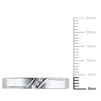 Miabella Diamond-Accent Sterling Silver Men's Band
