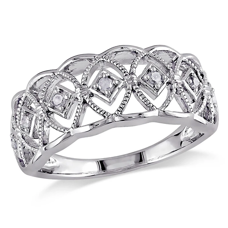 Bague Miabella avec diamants 1/10 CT poids total en argent sterling
