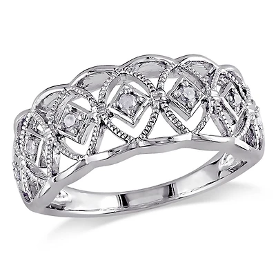 Bague Miabella avec diamants 1/10 CT poids total en argent sterling