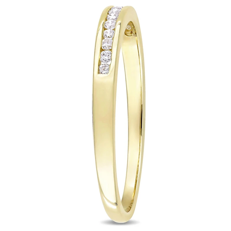 Miabella 1/8 Carat T.W. Diamond 10 K Yellow Gold Semi-Eternity Ring