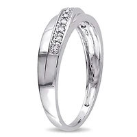 Bague Miabella pour hommes avec diamants 1/10 CT point total en or blanc 10k