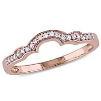 Miabella 1/10 Carat T.W. Diamond 10 K Rose Gold Contour Curved Band