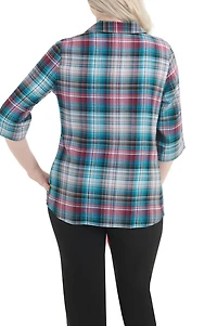 Alia Women's 3/4 Sleeve Button Front Shirt