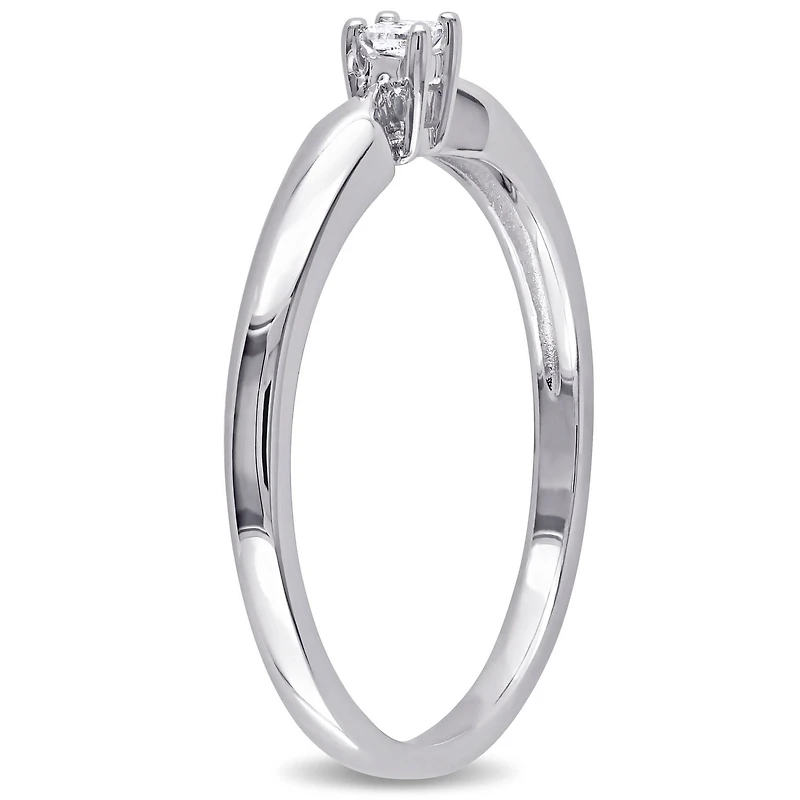 Miabella Princess-Cut Diamond-Accent Sterling Silver Solitaire Ring
