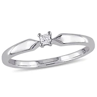Miabella Princess-Cut Diamond-Accent Sterling Silver Solitaire Ring