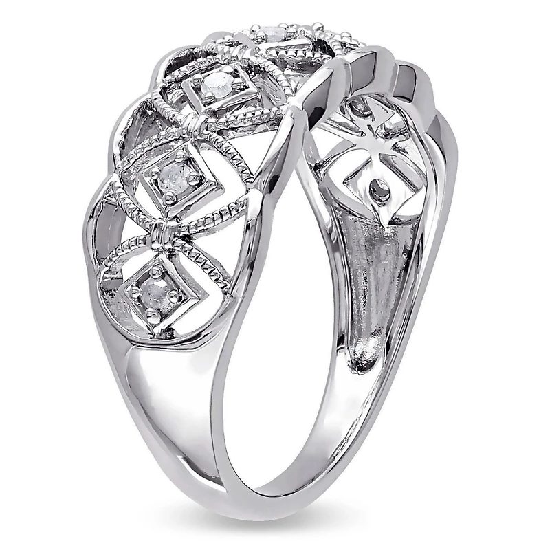Bague Miabella avec diamants 1/10 CT poids total en argent sterling