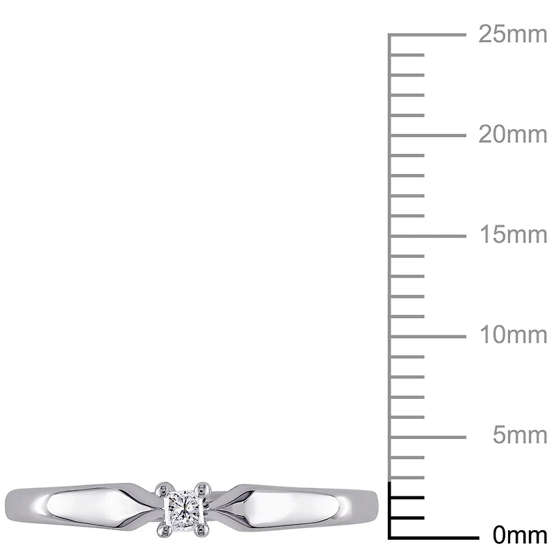 Miabella Princess-Cut Diamond-Accent Sterling Silver Solitaire Ring