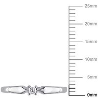 Miabella Princess-Cut Diamond-Accent Sterling Silver Solitaire Ring