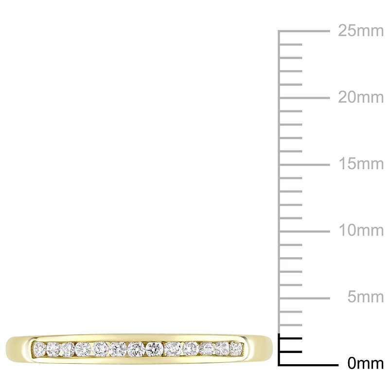 Miabella 1/8 Carat T.W. Diamond 10 K Yellow Gold Semi-Eternity Ring