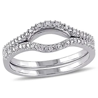 Ensemble de bague 2-pièces Miabella avec diamants 1/10 CT poids total en argent sterling