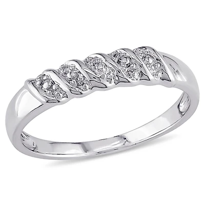 Miabella Sterling Silver Braided Design Band