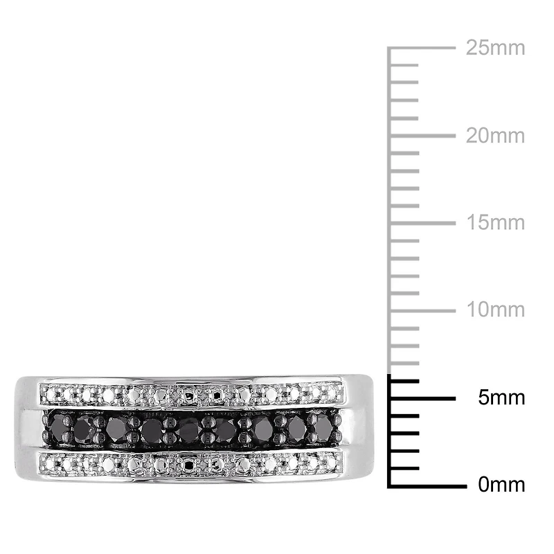 Asteria 1/4 Carat T.W. Black Diamond Sterling Silver Anniversary Ring