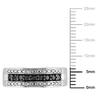 Asteria 1/4 Carat T.W. Black Diamond Sterling Silver Anniversary Ring