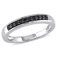 Asteria 1/10 Carat T.W. Black Diamond Sterling Silver Anniversary Band