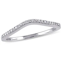 Bague contour courbée Miabella avec diamants 1/10 CT poids total en or blanc 10K