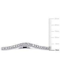 Miabella 1/10 Carat T.W. Diamond 10 K White Gold Contour Curved Band
