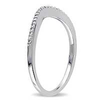 Bague contour courbée Miabella avec diamants 1/10 CT poids total en or blanc 10K
