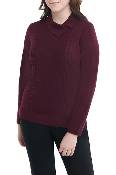 Alia Women's Long Sleeve Split Neck Sweater
