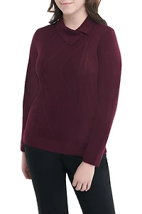 Alia Women's Long Sleeve Split Neck Sweater