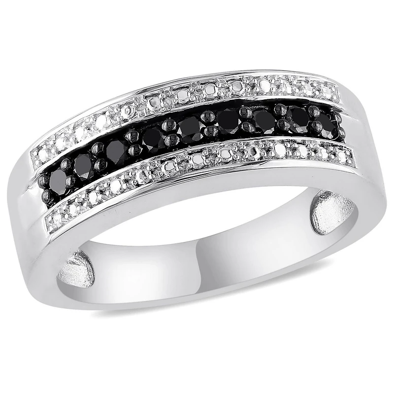 Asteria 1/4 Carat T.W. Black Diamond Sterling Silver Anniversary Ring