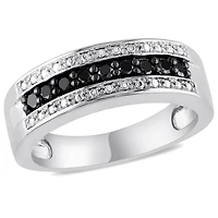 Asteria 1/4 Carat T.W. Black Diamond Sterling Silver Anniversary Ring