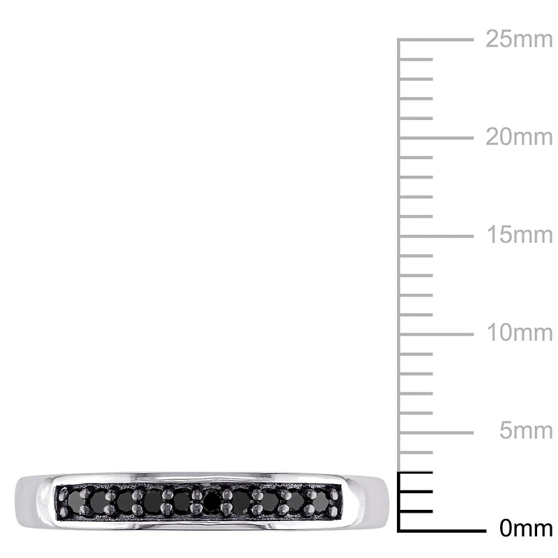 Asteria 1/10 Carat T.W. Black Diamond Sterling Silver Anniversary Band