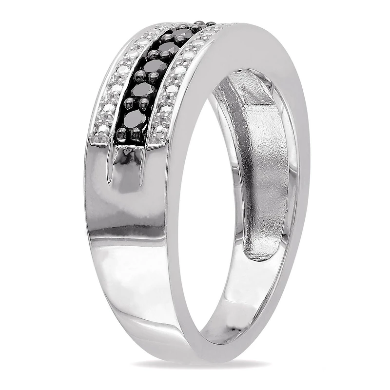 Asteria 1/4 Carat T.W. Black Diamond Sterling Silver Anniversary Ring