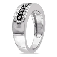 Asteria 1/4 Carat T.W. Black Diamond Sterling Silver Anniversary Ring