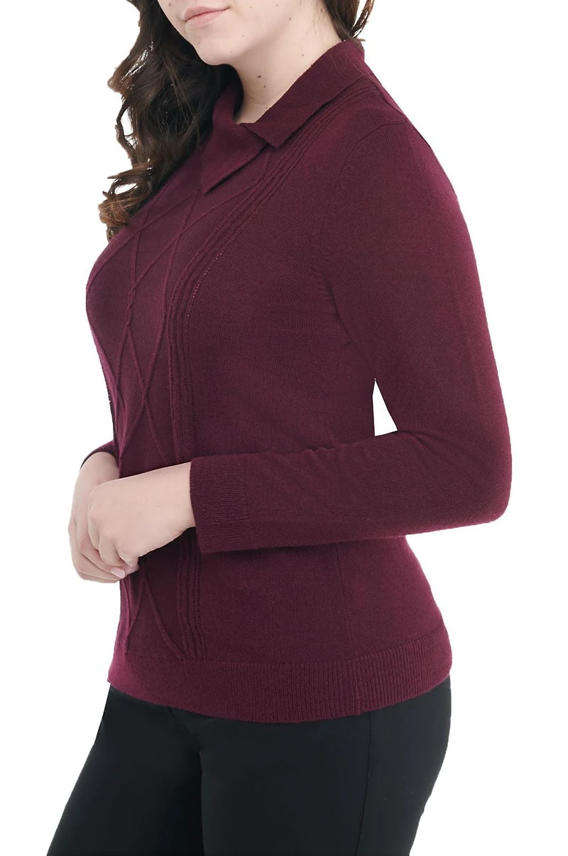 Alia Women's Long Sleeve Split Neck Sweater