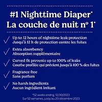 Couches pour bébé Huggies Overnites Nighttime, tailles: 3-7 |36- 66 unités Tailles 3-7| 36-66 Unités