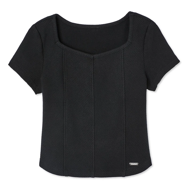 Justice Girls' Rib Square Neckline Top