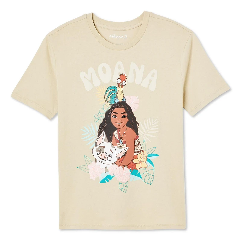 T-shirt à manches courtes Moana Disney pour femmes Tailles TP–TG