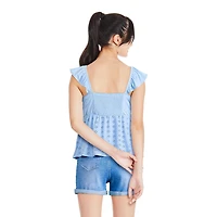Justice Girls' Babydoll Eyelet Top