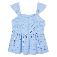 Justice Girls' Babydoll Eyelet Top