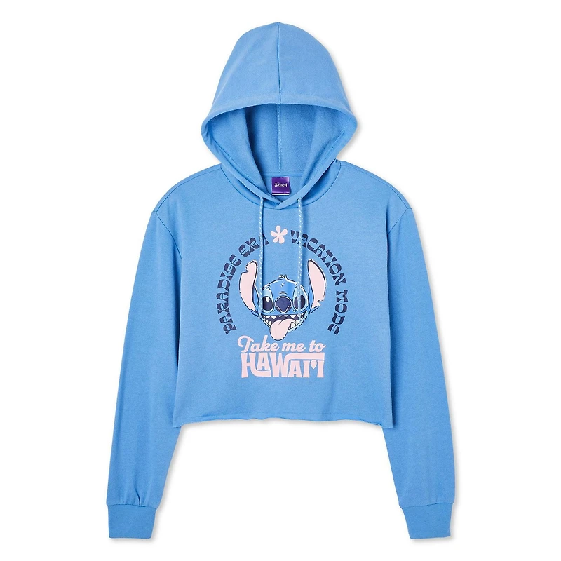 Disney Girls' Stitch Crop Hoodie