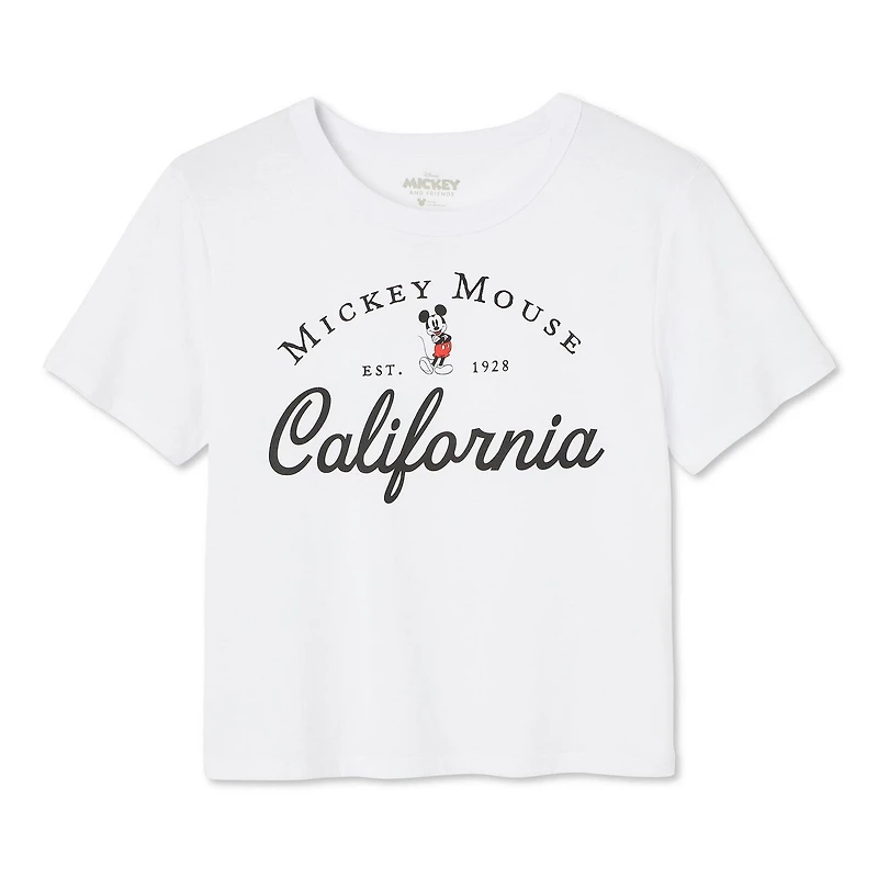 Disney Women's Mickey Mouse Cropped Tee
