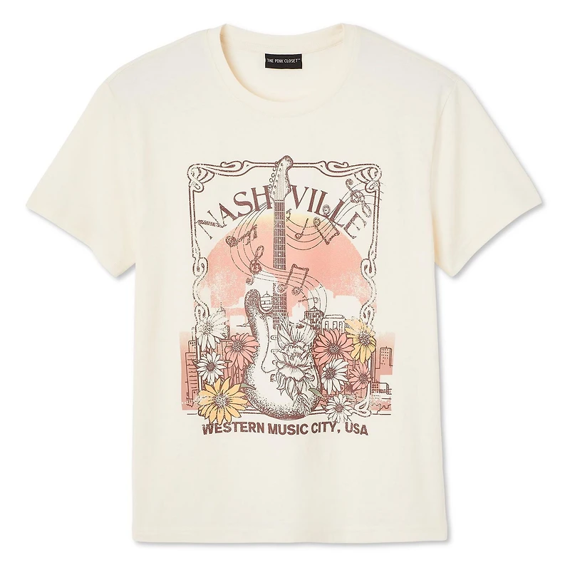 The Pink Closet Women's Nashville Tee, Sizes XS-XL