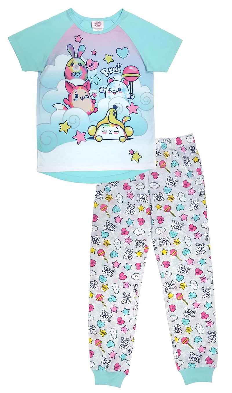 Pikmi Pops Girls' 2-Piece Short Sleeve Pajama Set