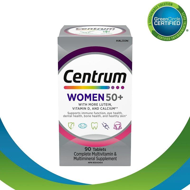 Centrum Women 50+ Multivitamin and Multimineral Supplement Tablets, 90 Count, 90 Tablets