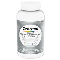 Centrum Select Essentials Adults 50+ Multivitamin and Multimineral Supplement Tablets, 250 Count, 250 Tablets