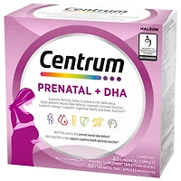 Centrum Prenatal+DHA Multivitamin Supplement with DHA/EPA Omega 3 Combo Pack, 120 Total Count, 1 x 60 Prenatal Tablets, 1 x 60 DHA Capsules