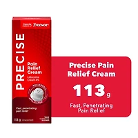 Precise Pain Relief Cream from the Makers of Tylenol, 4% Lidocaine, Fast, Effective Pain Relief, Unscented, 113 g