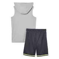 Athletic Works Boys' Hooded Muscle Tank 2-Piece Set